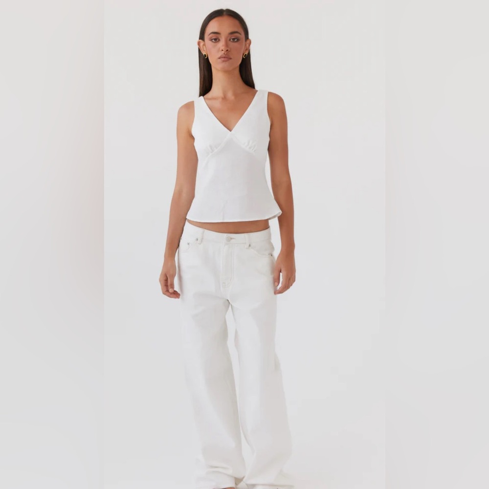 Peppermayo Classic Ivory Fabric Keanna Low Rise Jeans Size 10